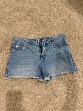 Madewell Light Blue High-Rise Cutoff Denim Shorts